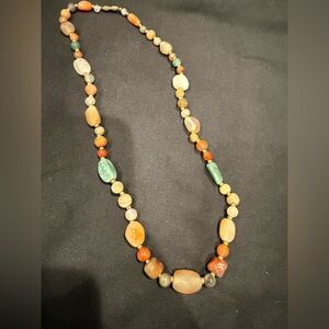 Himalayan Old Beads From Ancient Indo-Tibetan Antique Agate Beads Necklace Mala